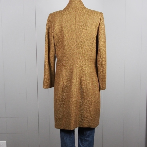 Vintage unbranded tweed ladies long trench style coat size S/M - Picture 8 of 16